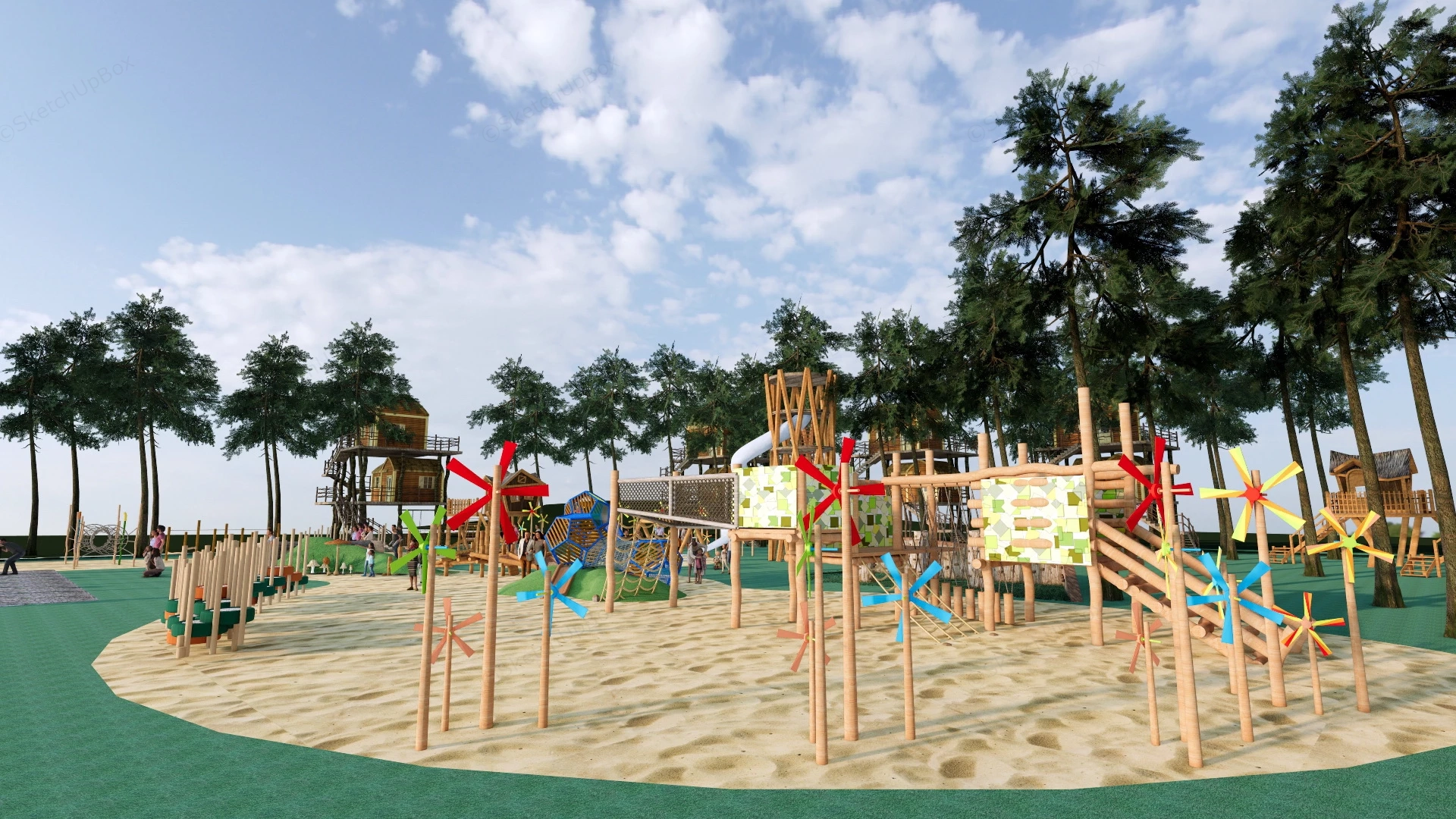 Nature Play Playground sketchup model preview - SketchupBox