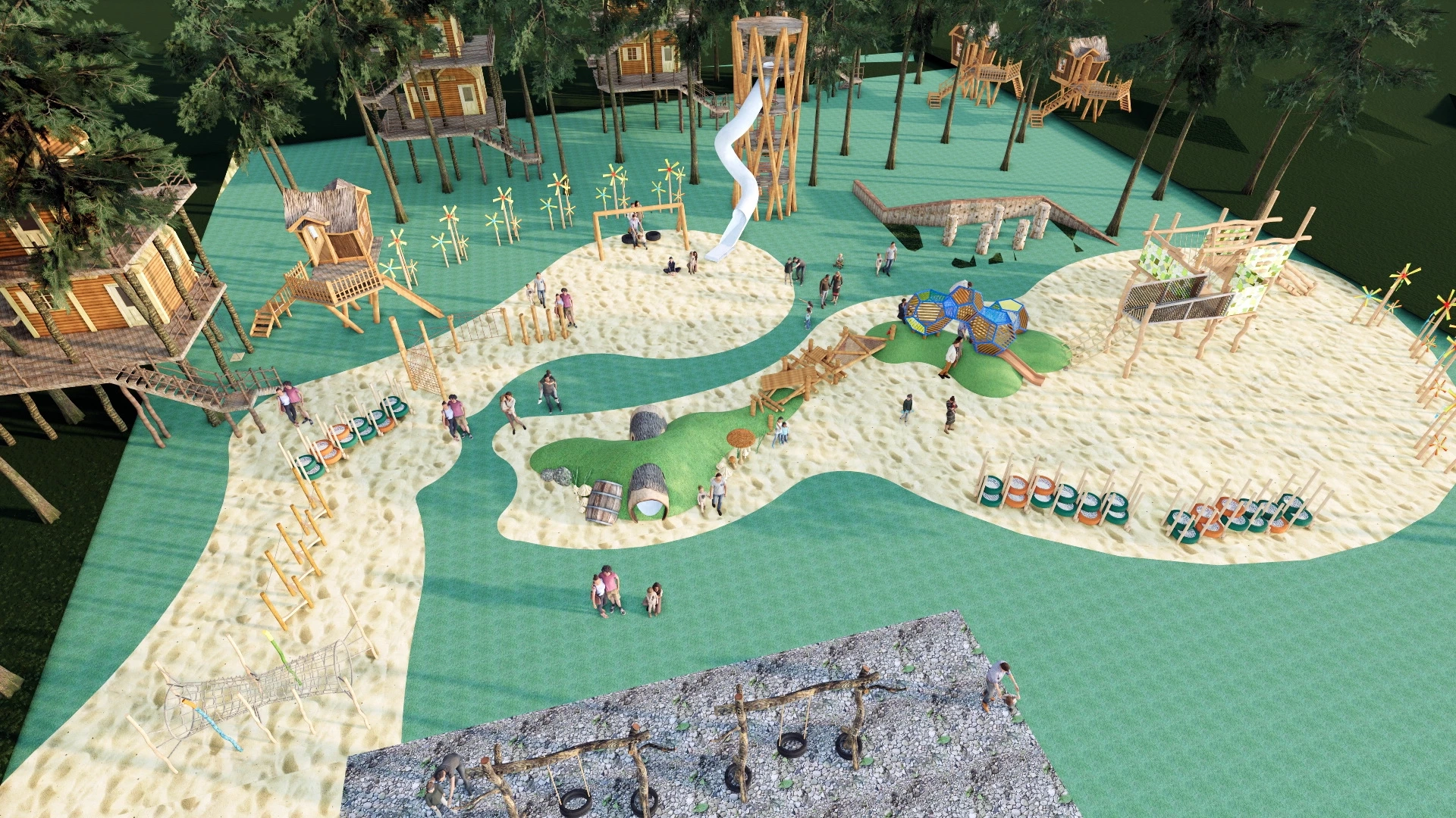 Nature Play Playground sketchup model preview - SketchupBox