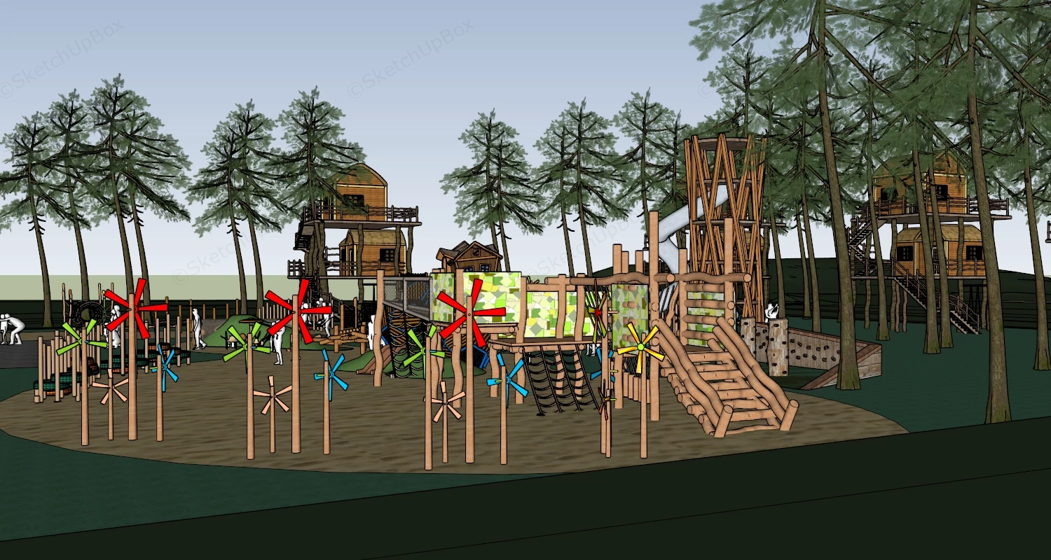 Nature Play Playground sketchup model preview - SketchupBox