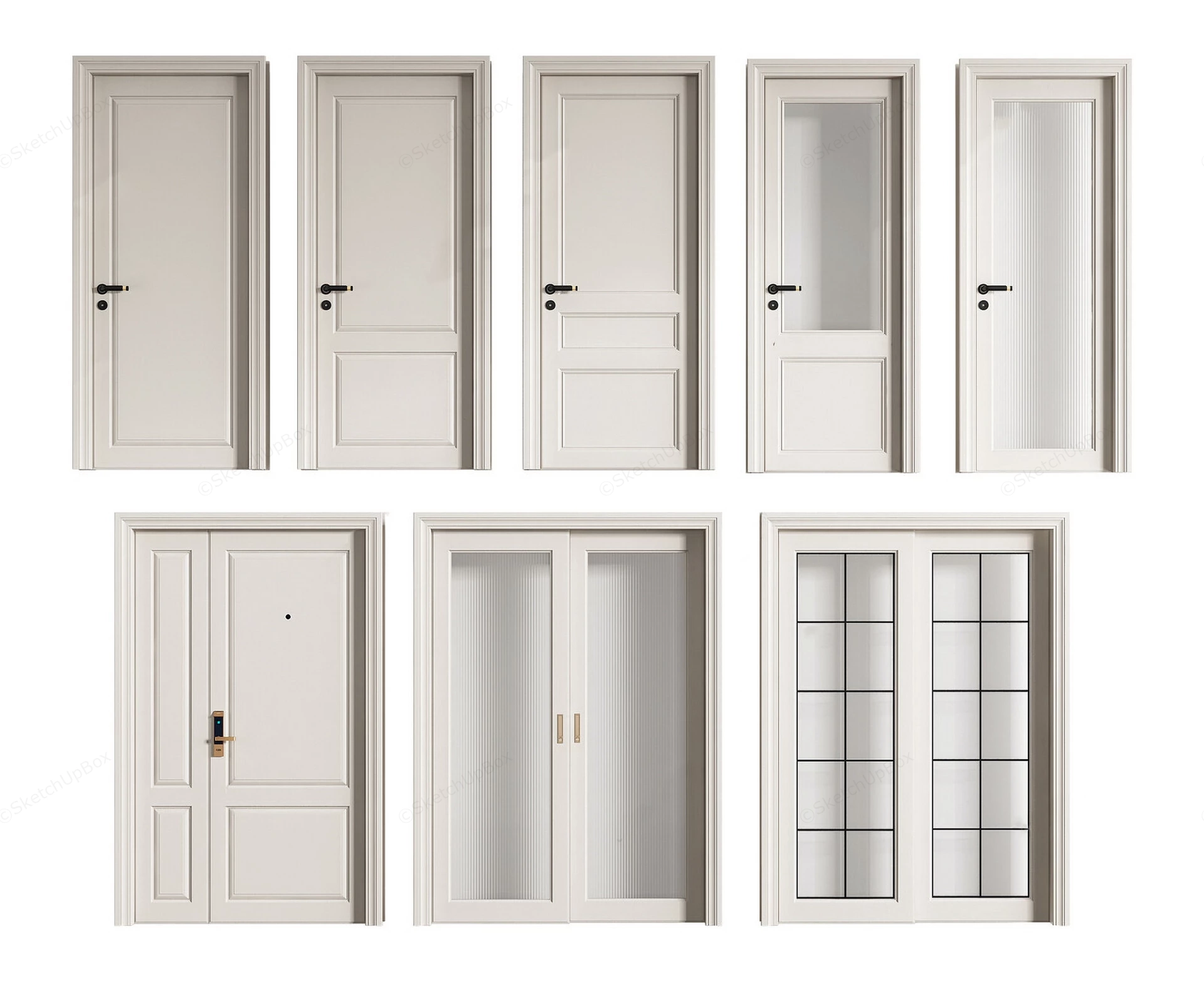 Residential Doors sketchup model preview - SketchupBox