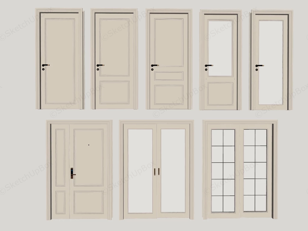 Residential Doors sketchup model preview - SketchupBox