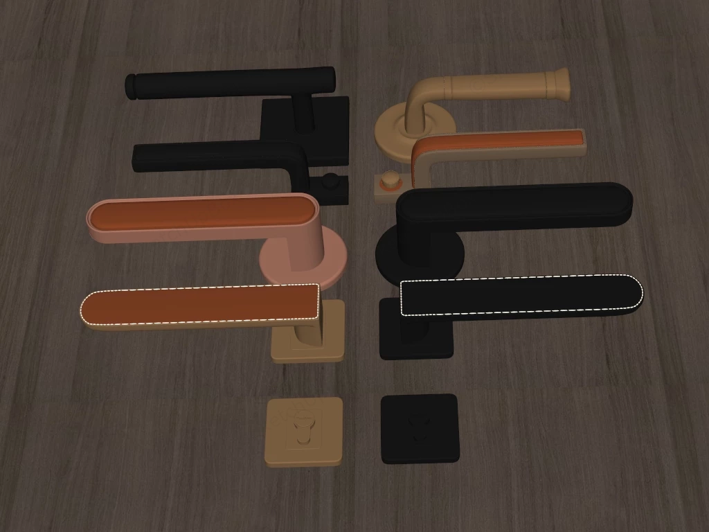 Contemporary Door Handles sketchup model preview - SketchupBox