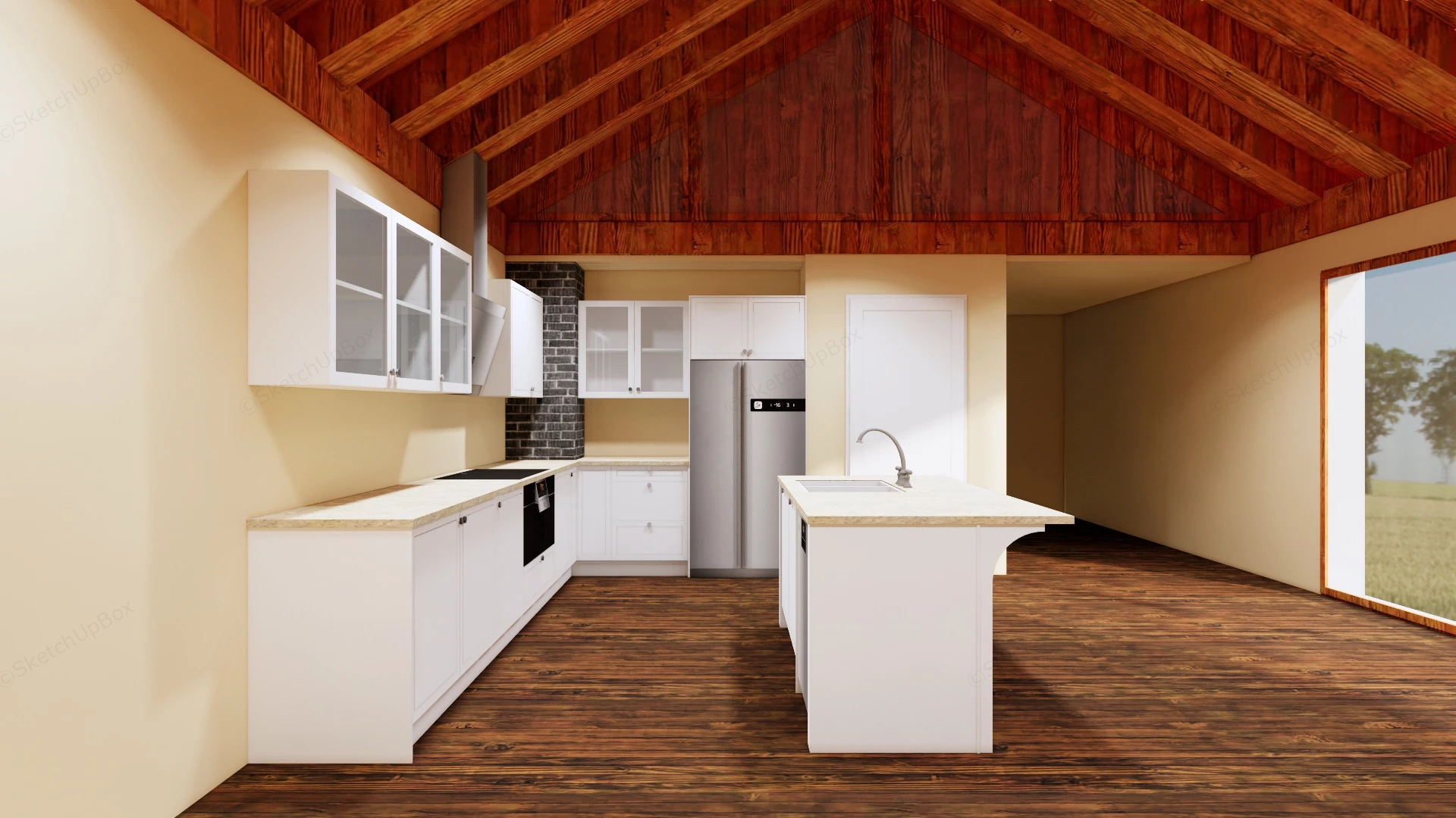 Country Farmhouse Kitchen sketchup model preview - SketchupBox