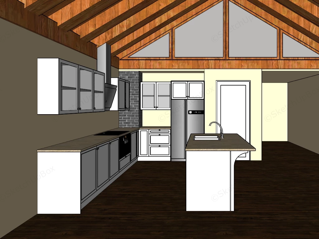 Country Farmhouse Kitchen sketchup model preview - SketchupBox