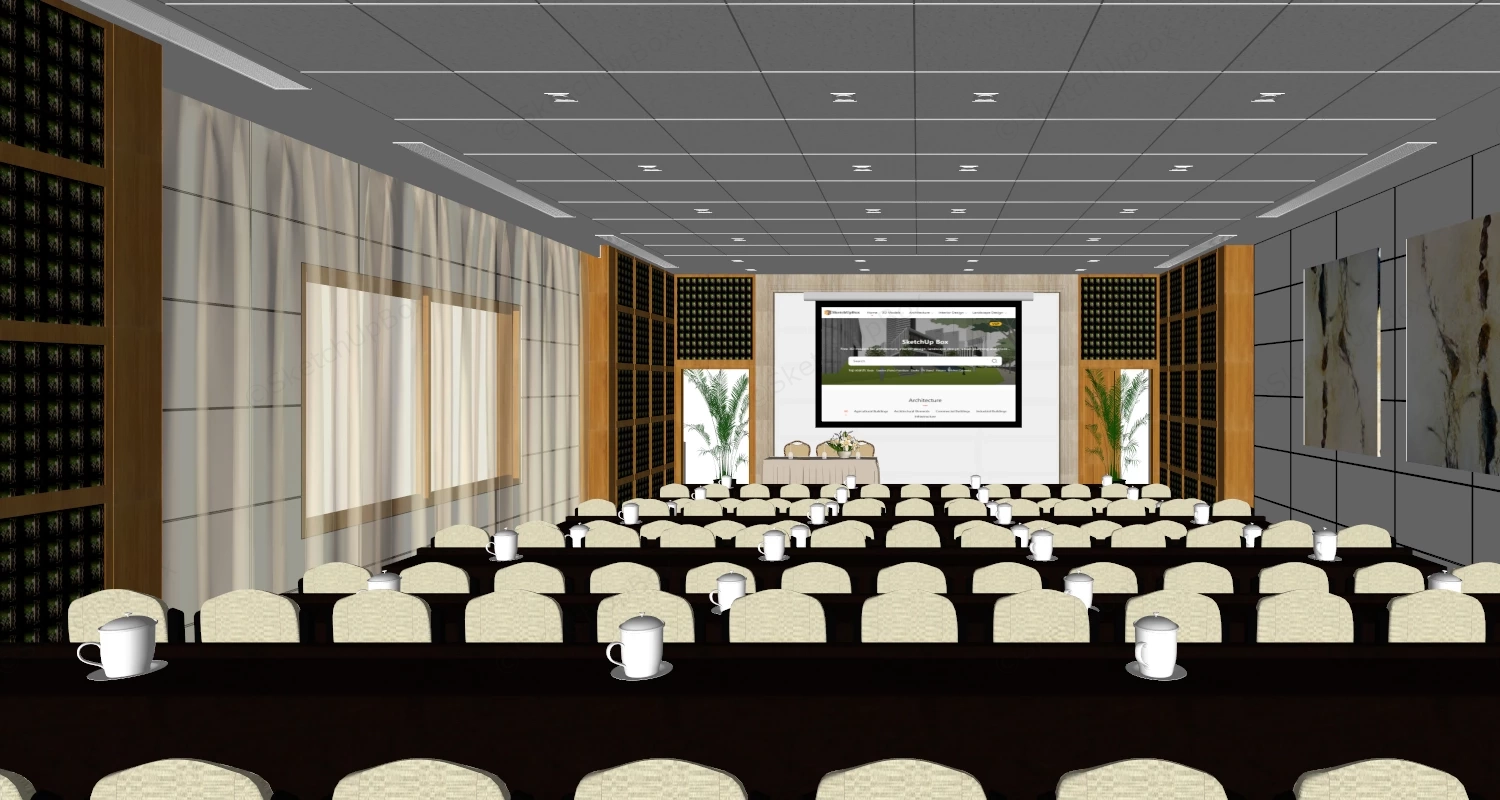 Lecture Hall Seating Design sketchup model preview - SketchupBox