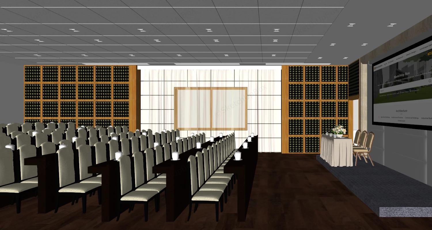 Lecture Hall Seating Design sketchup model preview - SketchupBox