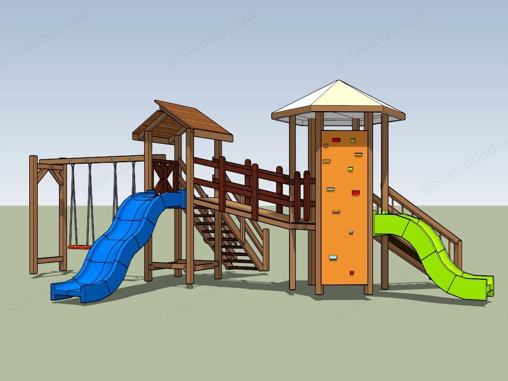 Swing And Slide Playset sketchup model preview - SketchupBox