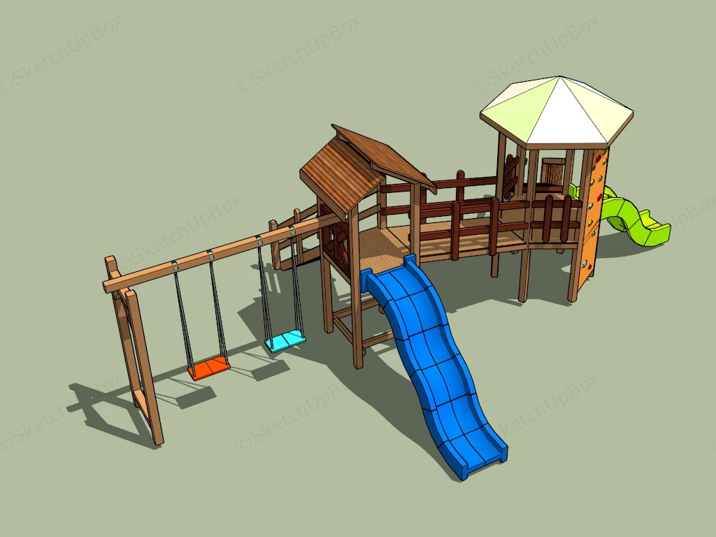 Swing And Slide Playset sketchup model preview - SketchupBox
