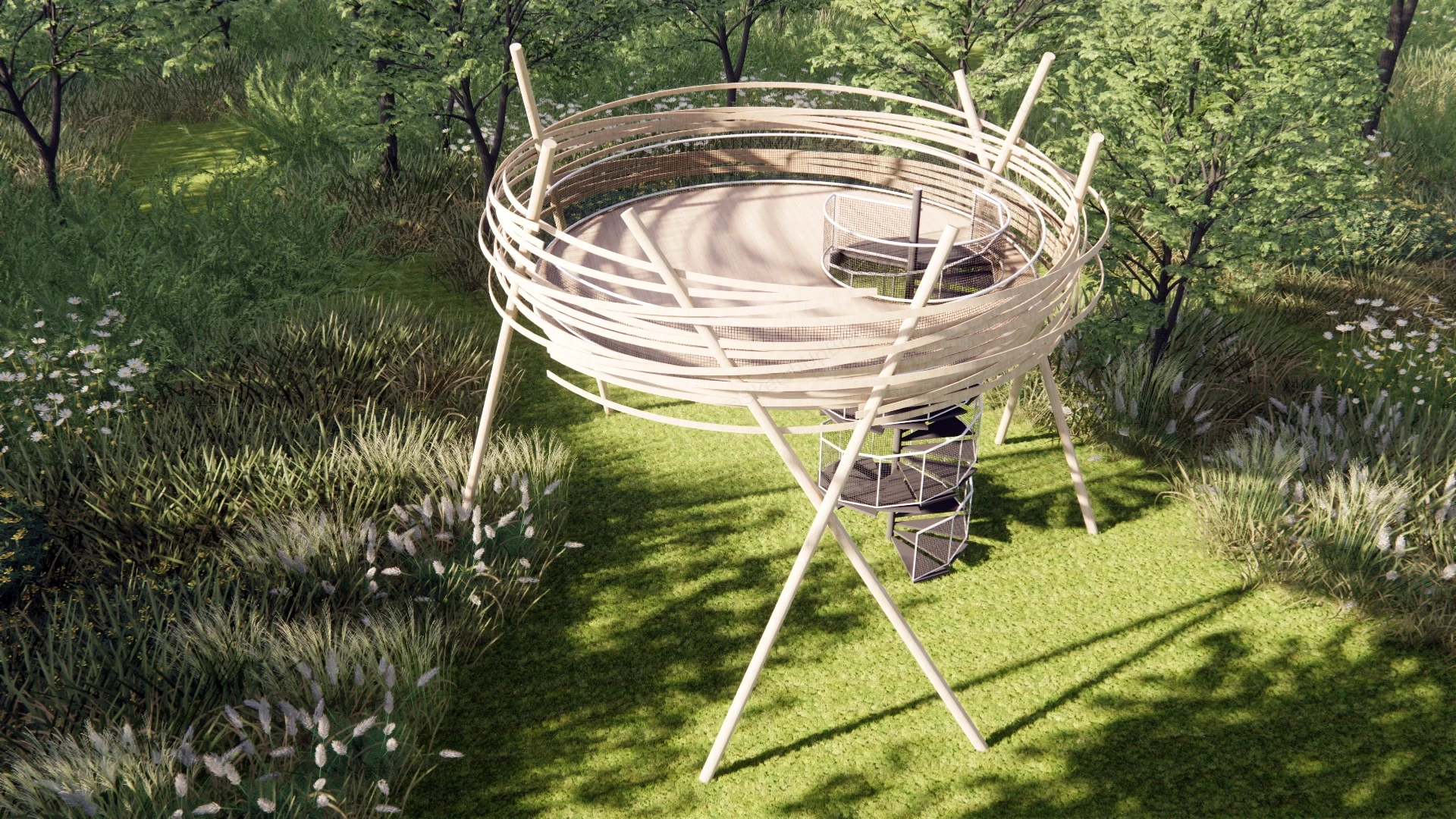 Small Observation Tower sketchup model preview - SketchupBox