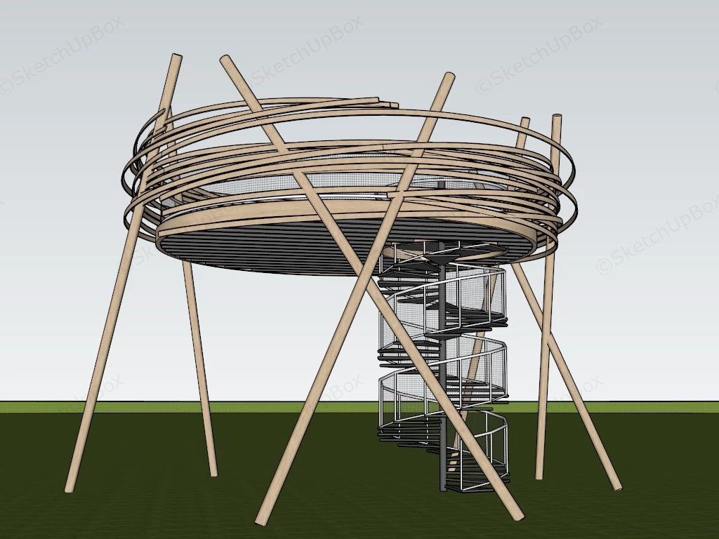 Small Observation Tower sketchup model preview - SketchupBox