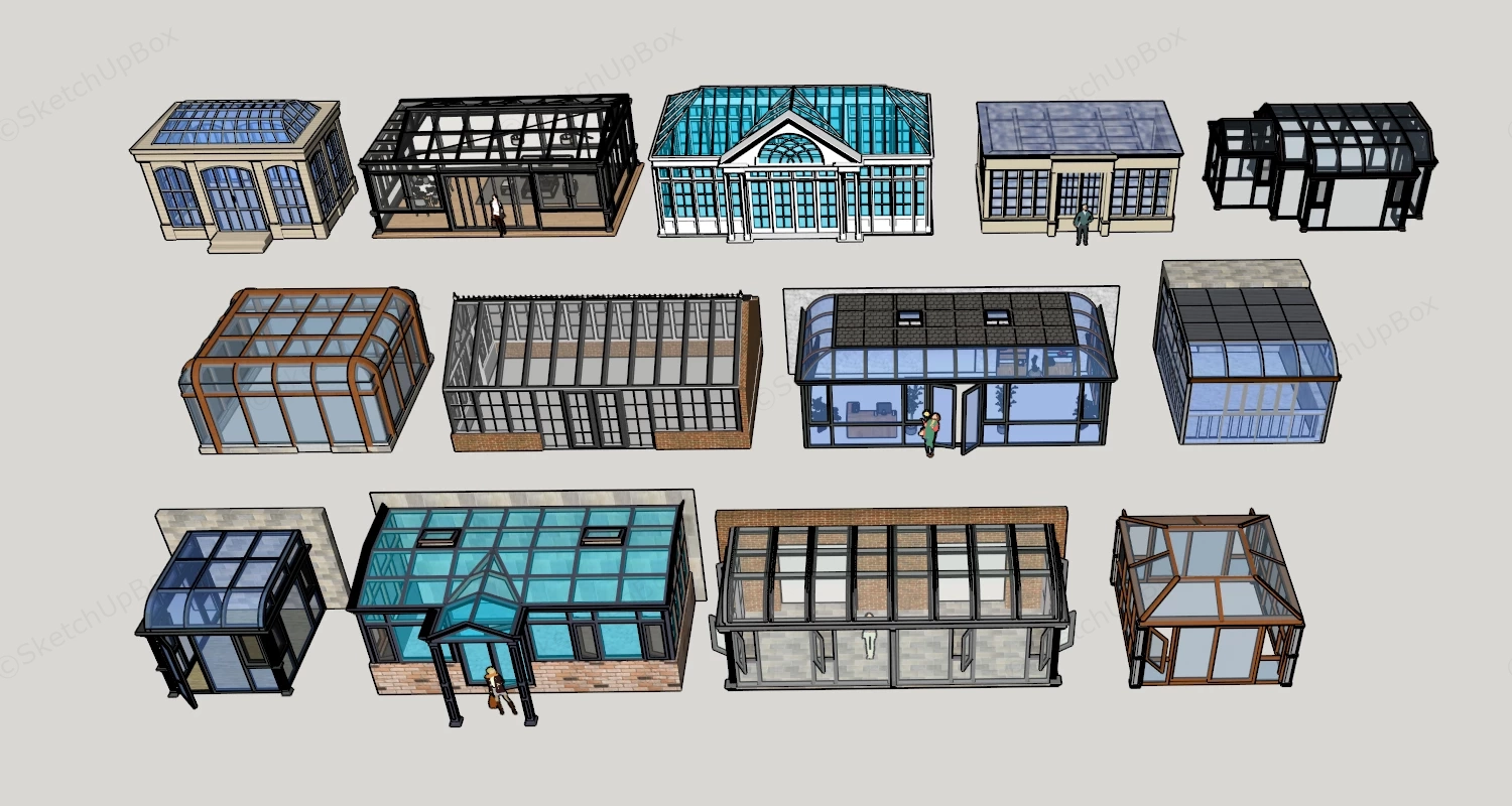 Outdoor Sunroom Collection sketchup model preview - SketchupBox