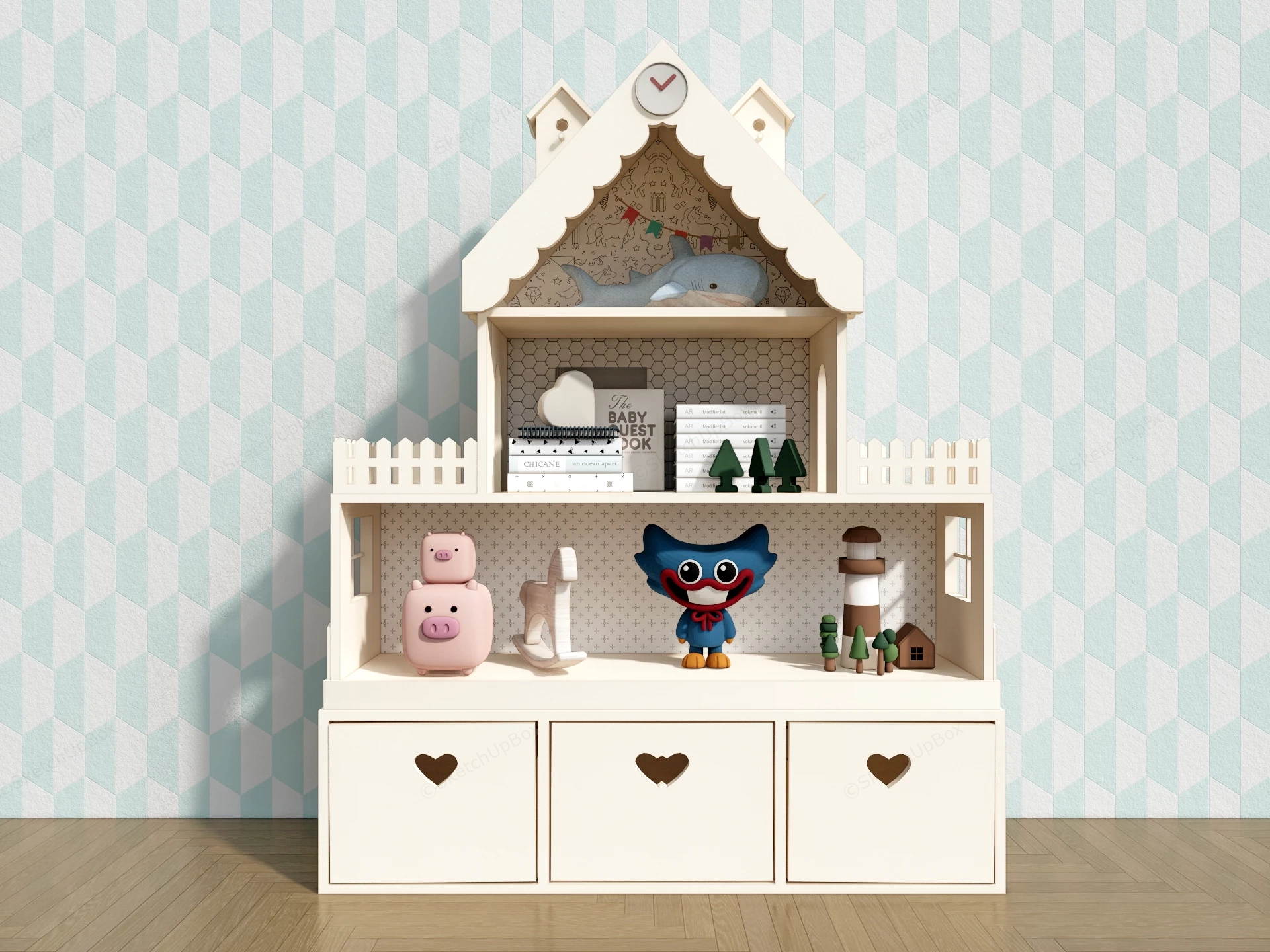 House Shaped Toy Storage sketchup model preview - SketchupBox