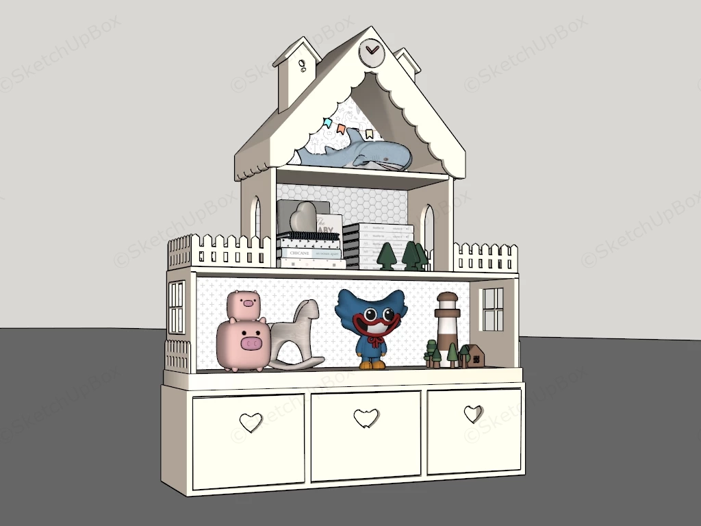 House Shaped Toy Storage sketchup model preview - SketchupBox