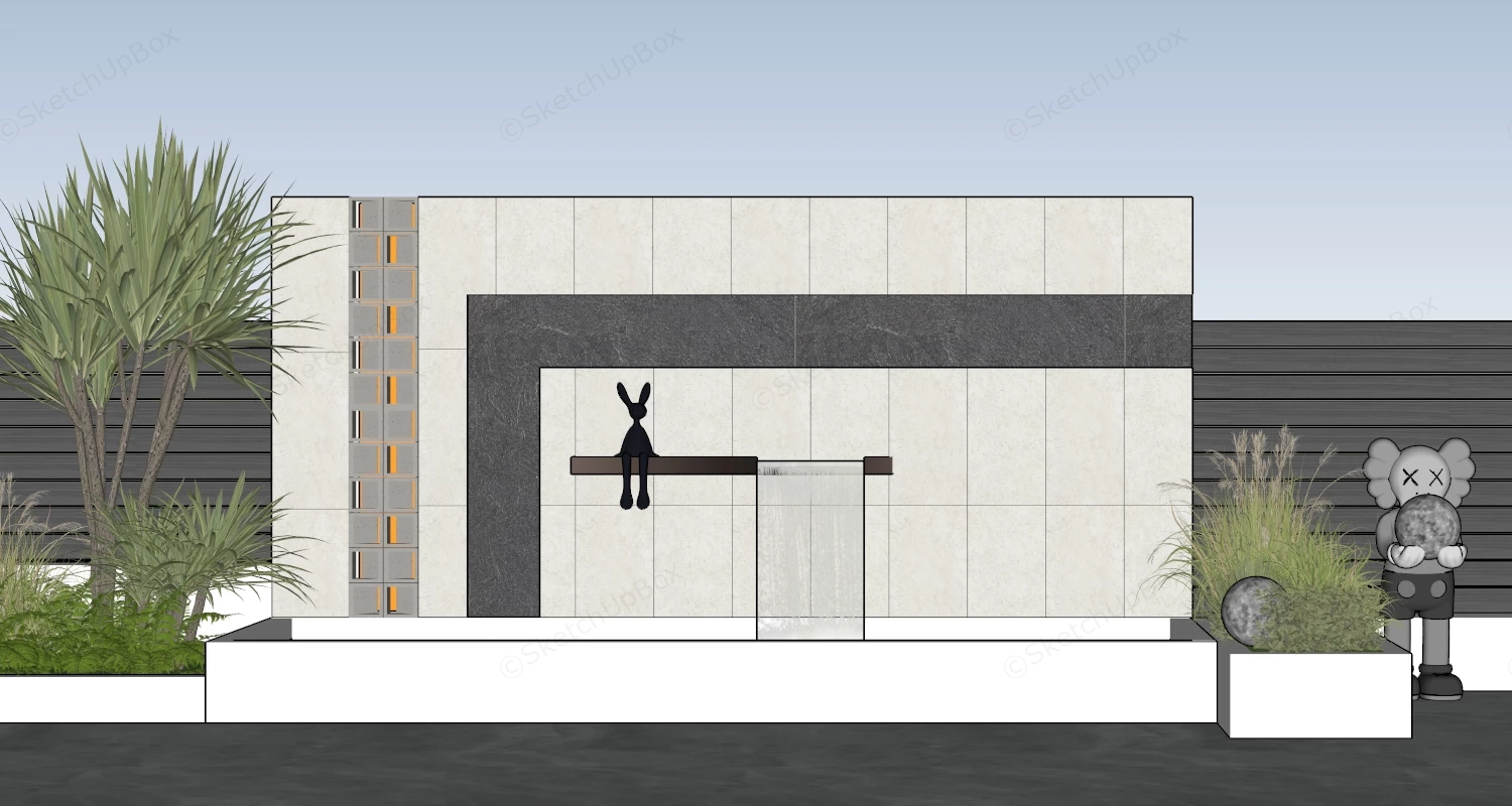 Garden Water Feature Wall sketchup model preview - SketchupBox