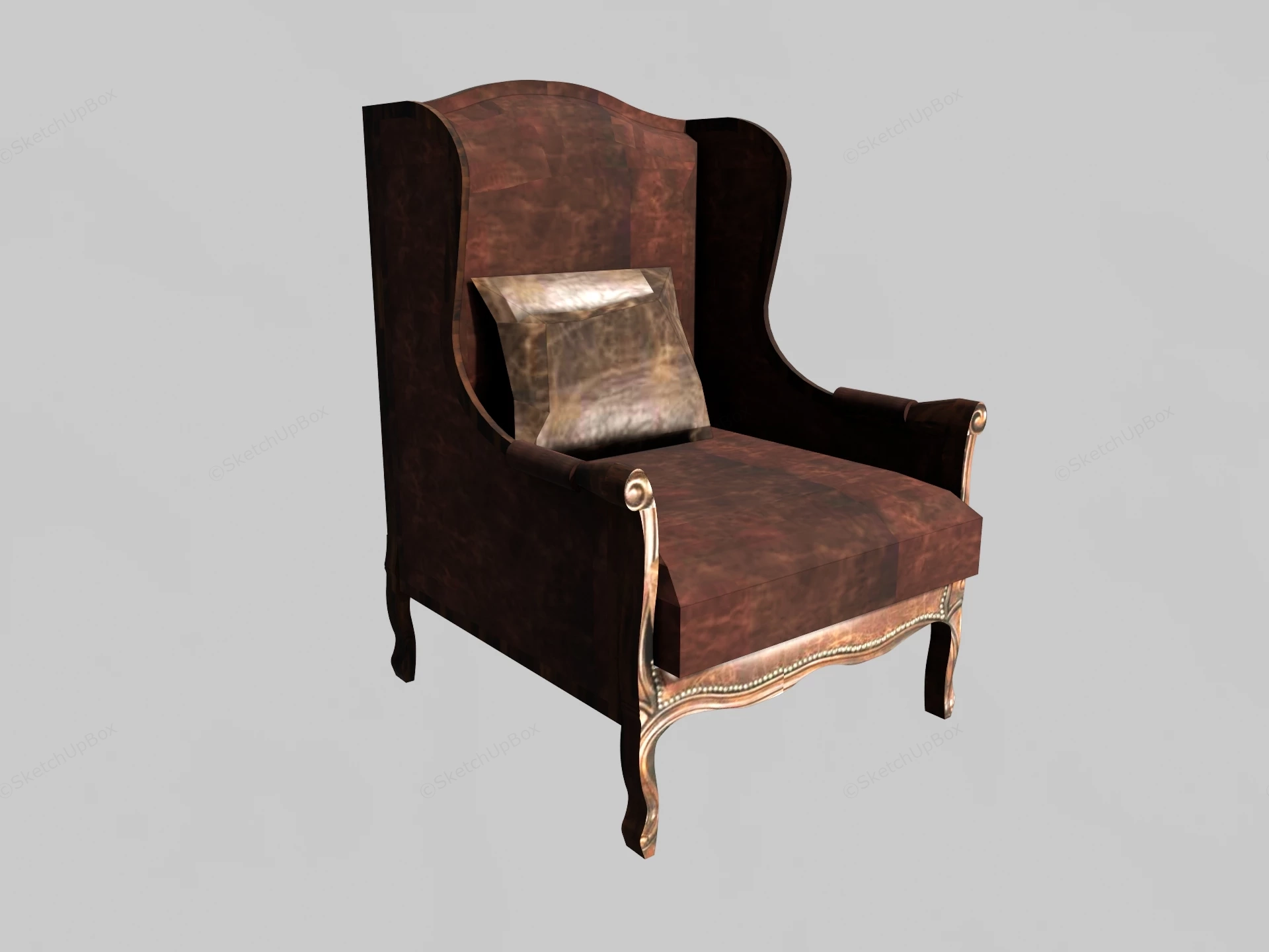 Wingback Accent Chair sketchup model preview - SketchupBox