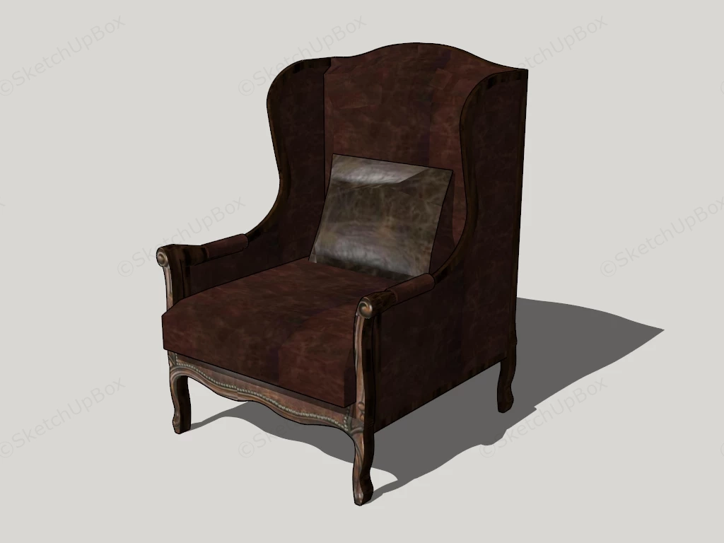 Wingback Accent Chair sketchup model preview - SketchupBox