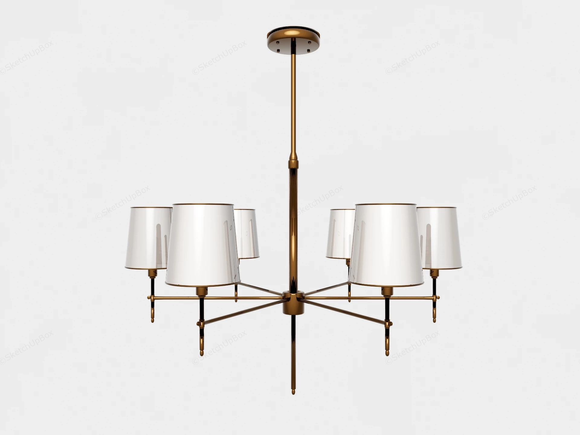 Modern Brass Chandelier sketchup model preview - SketchupBox