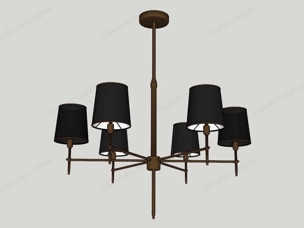 Modern Brass Chandelier sketchup model preview - SketchupBox