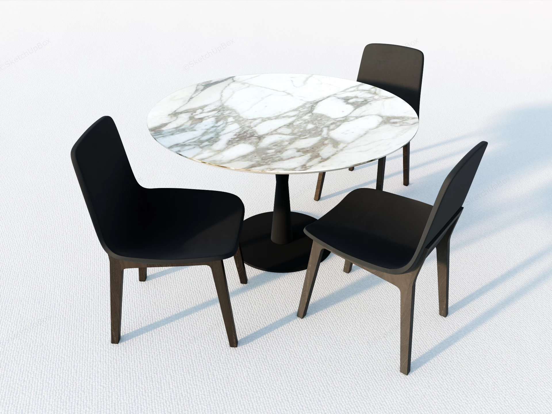 4 Piece Dining Table Set sketchup model preview - SketchupBox