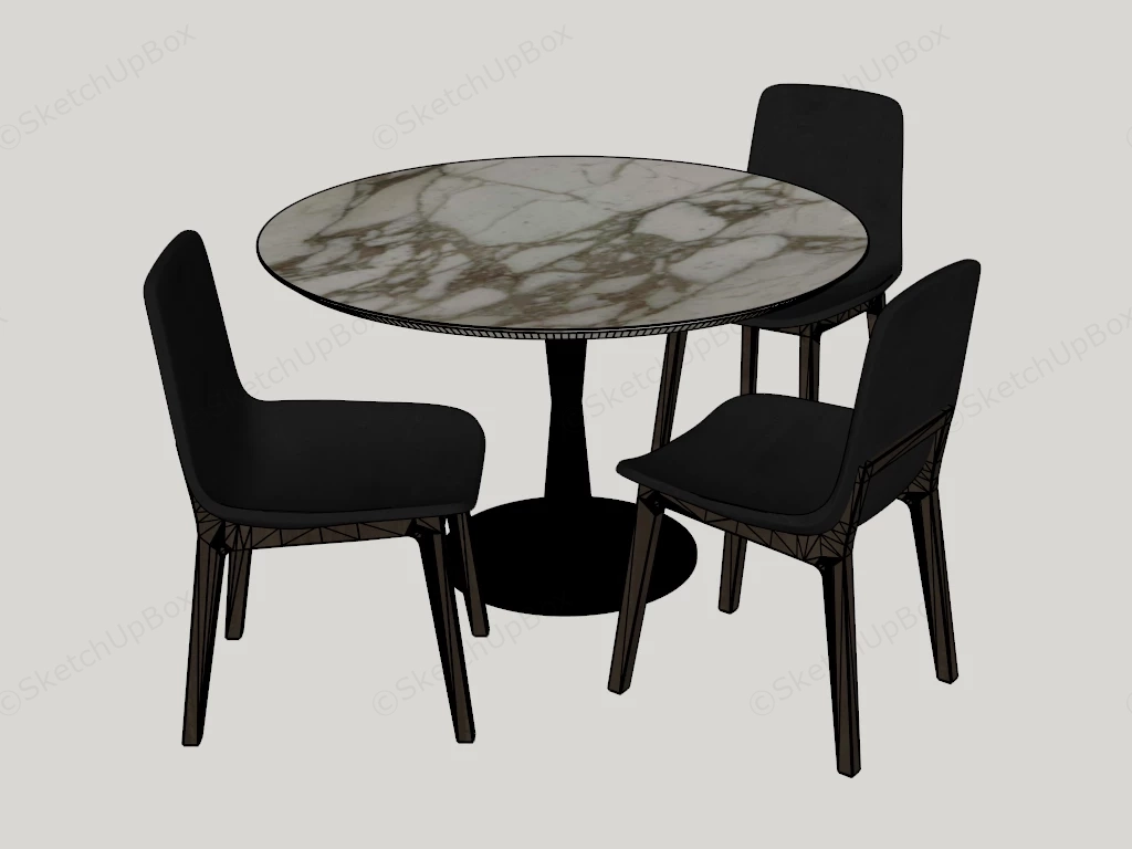 4 Piece Dining Table Set sketchup model preview - SketchupBox