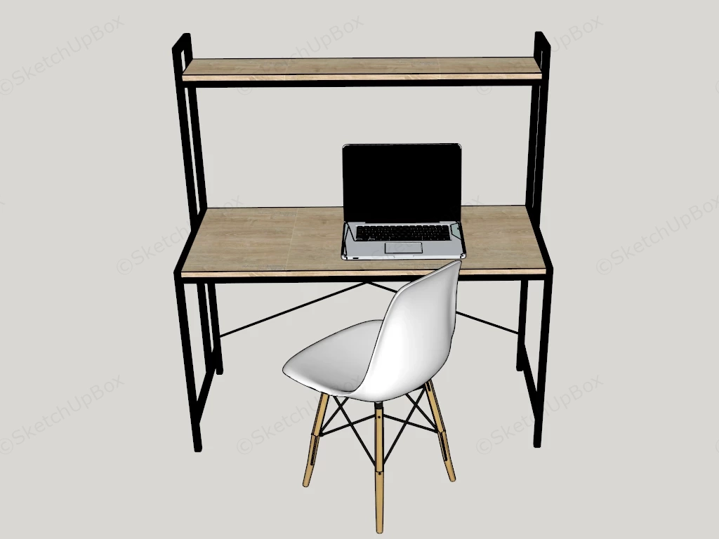 Industrial Home Office Desk And Chair sketchup model preview - SketchupBox