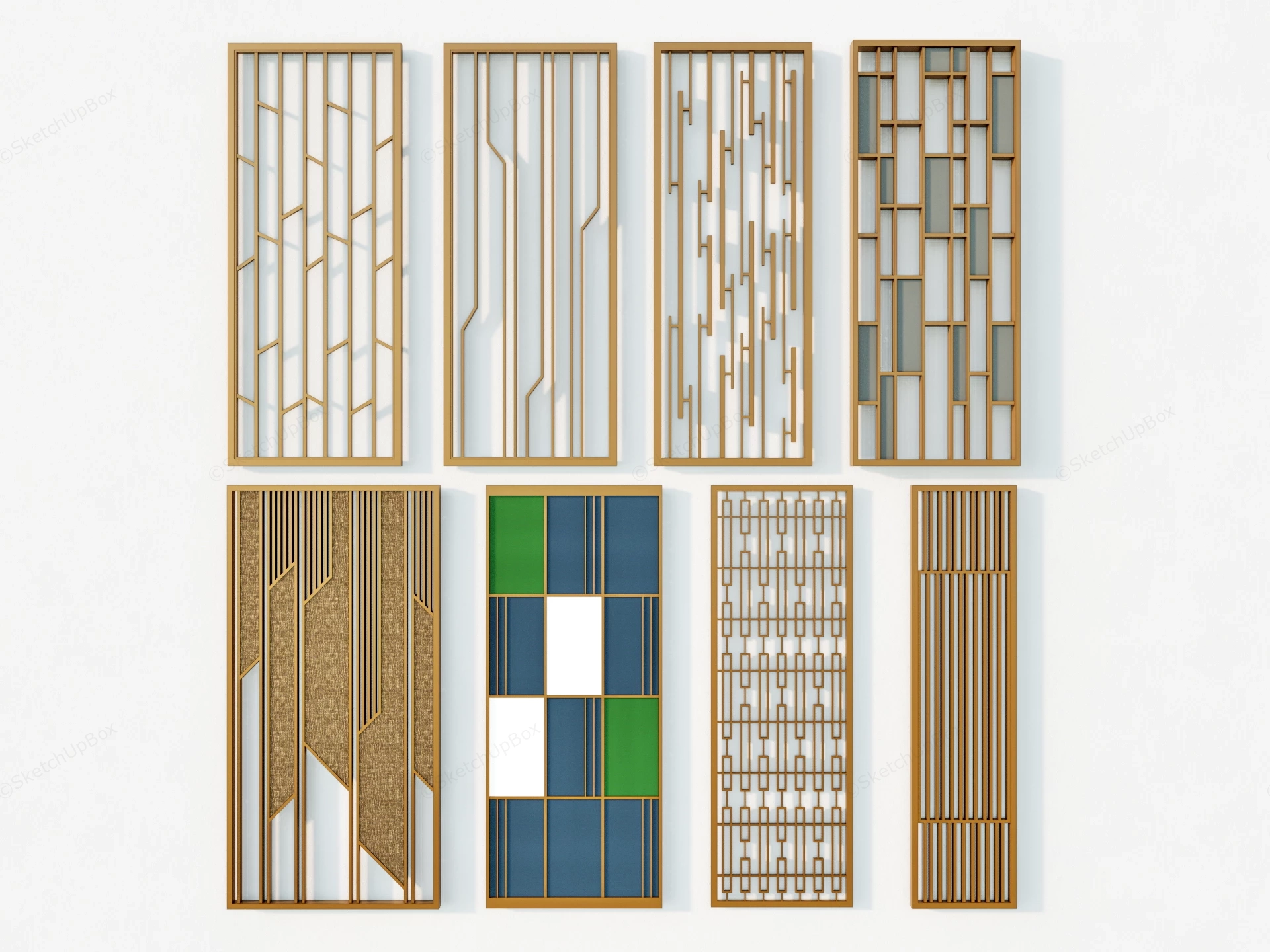 Decorative Room Divider Panels sketchup model preview - SketchupBox