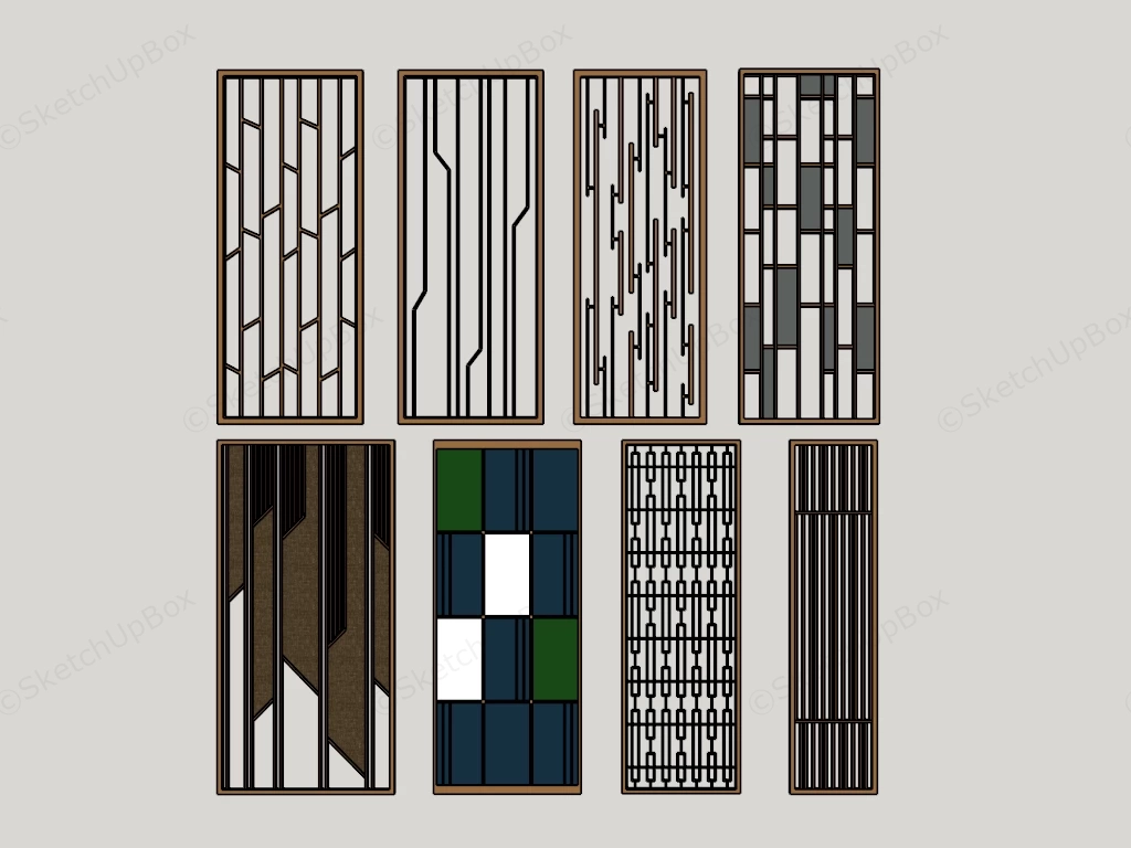 Decorative Room Divider Panels sketchup model preview - SketchupBox