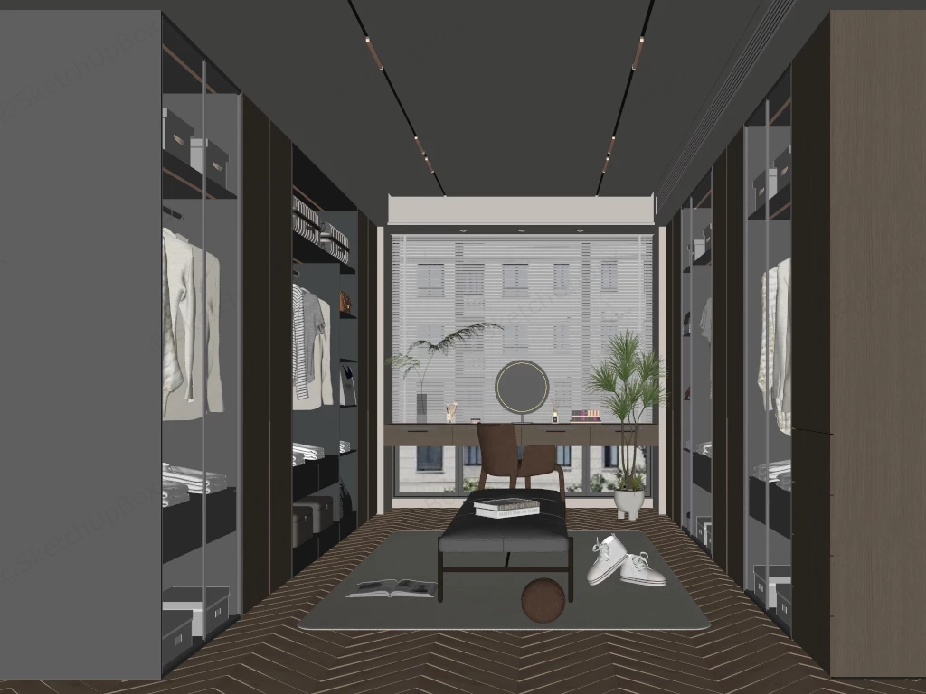 Luxury Closet Dressing Room sketchup model preview - SketchupBox