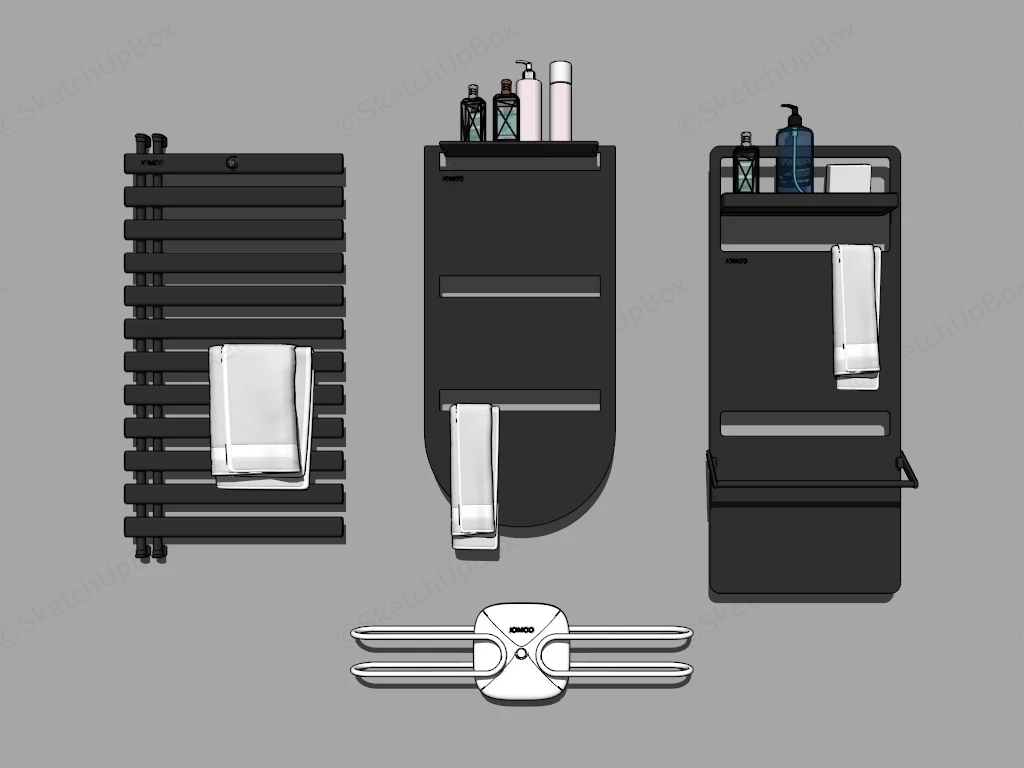 Bathroom Towel Shelf Racks sketchup model preview - SketchupBox