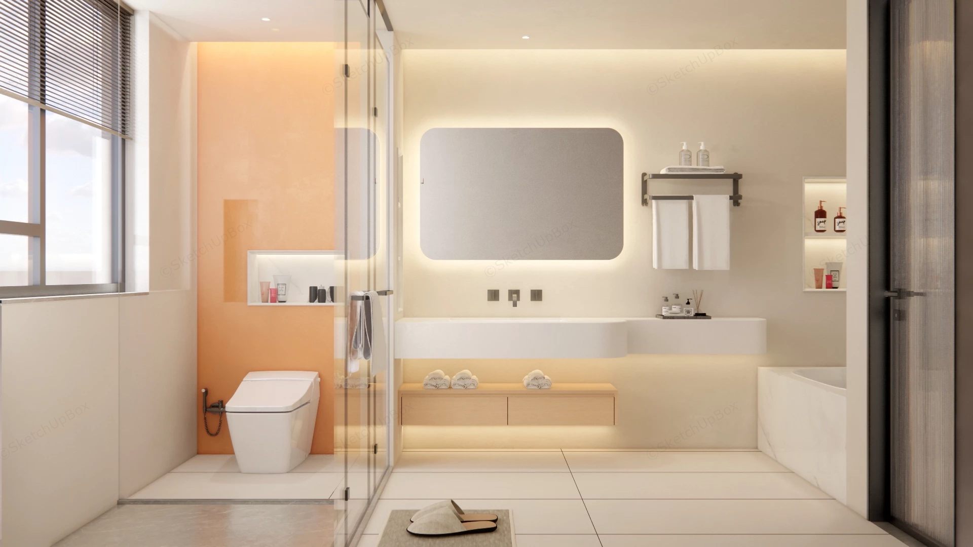 Cream Colored Bathroom Ideas sketchup model preview - SketchupBox