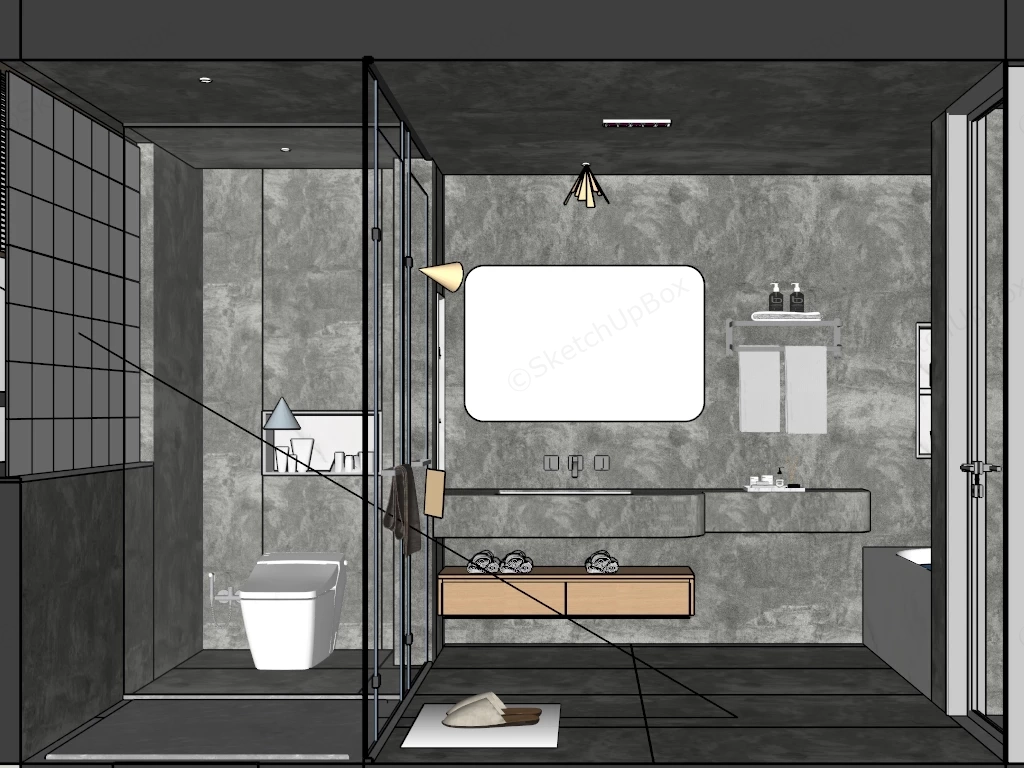 Cream Colored Bathroom Ideas sketchup model preview - SketchupBox