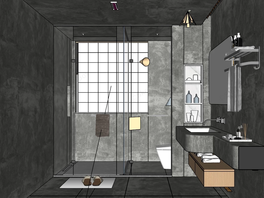 Cream Colored Bathroom Ideas sketchup model preview - SketchupBox
