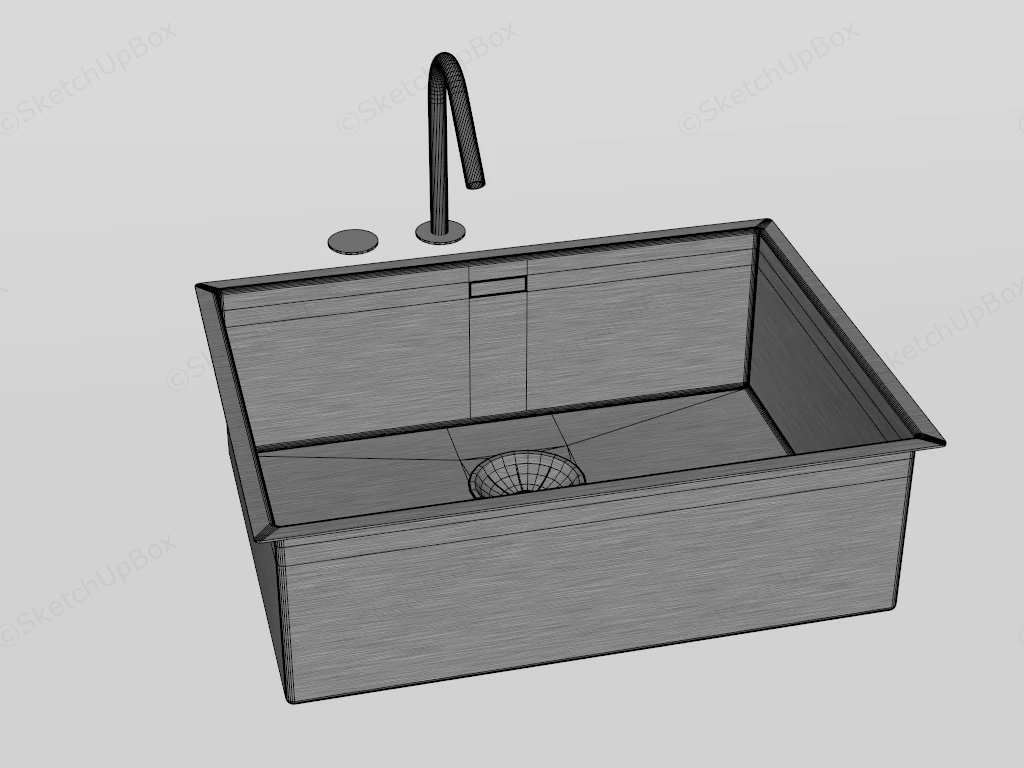 Stainless Steel Kitchen Sink sketchup model preview - SketchupBox