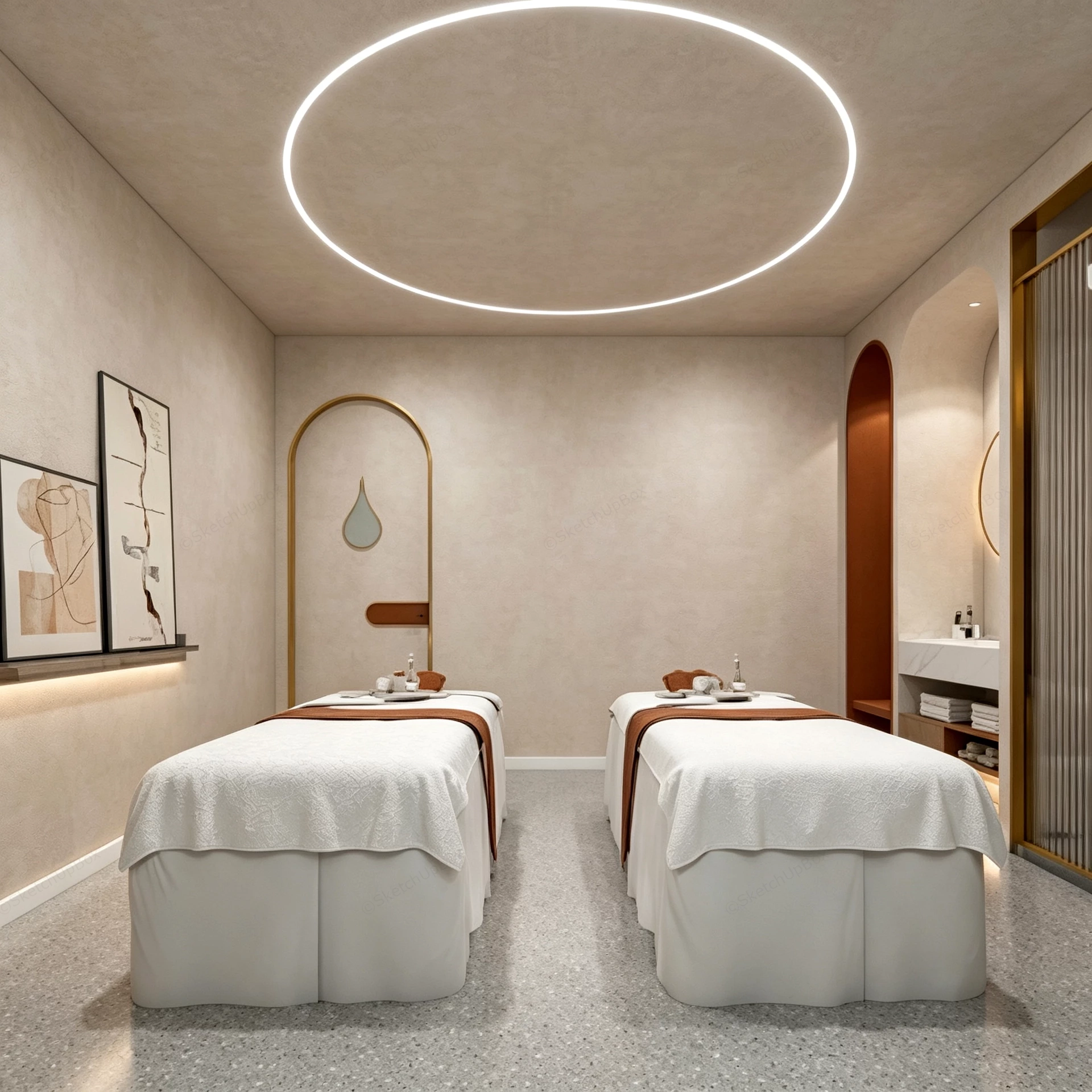 Massage Spa Room Interior Design sketchup model preview - SketchupBox