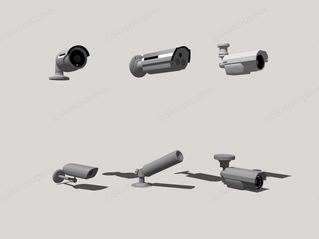 Outdoor CCTV Cameras sketchup model preview - SketchupBox