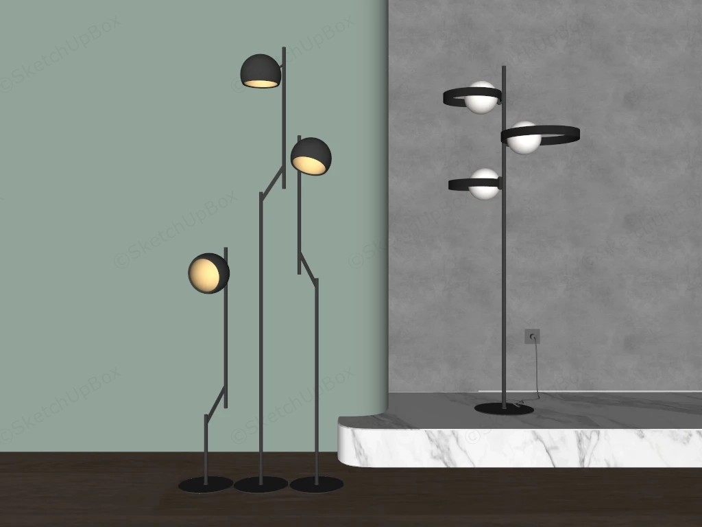 Modern Metal Floor Lamps sketchup model preview - SketchupBox