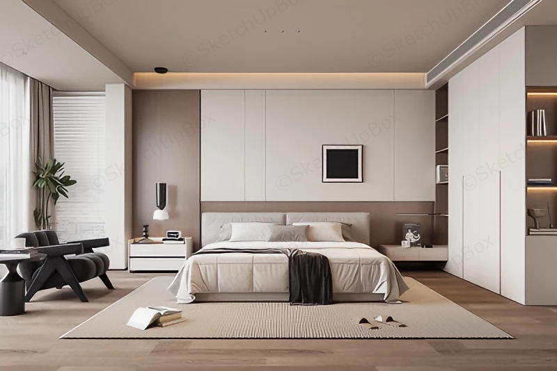 Beautiful Neutral Bedroom sketchup model preview - SketchupBox