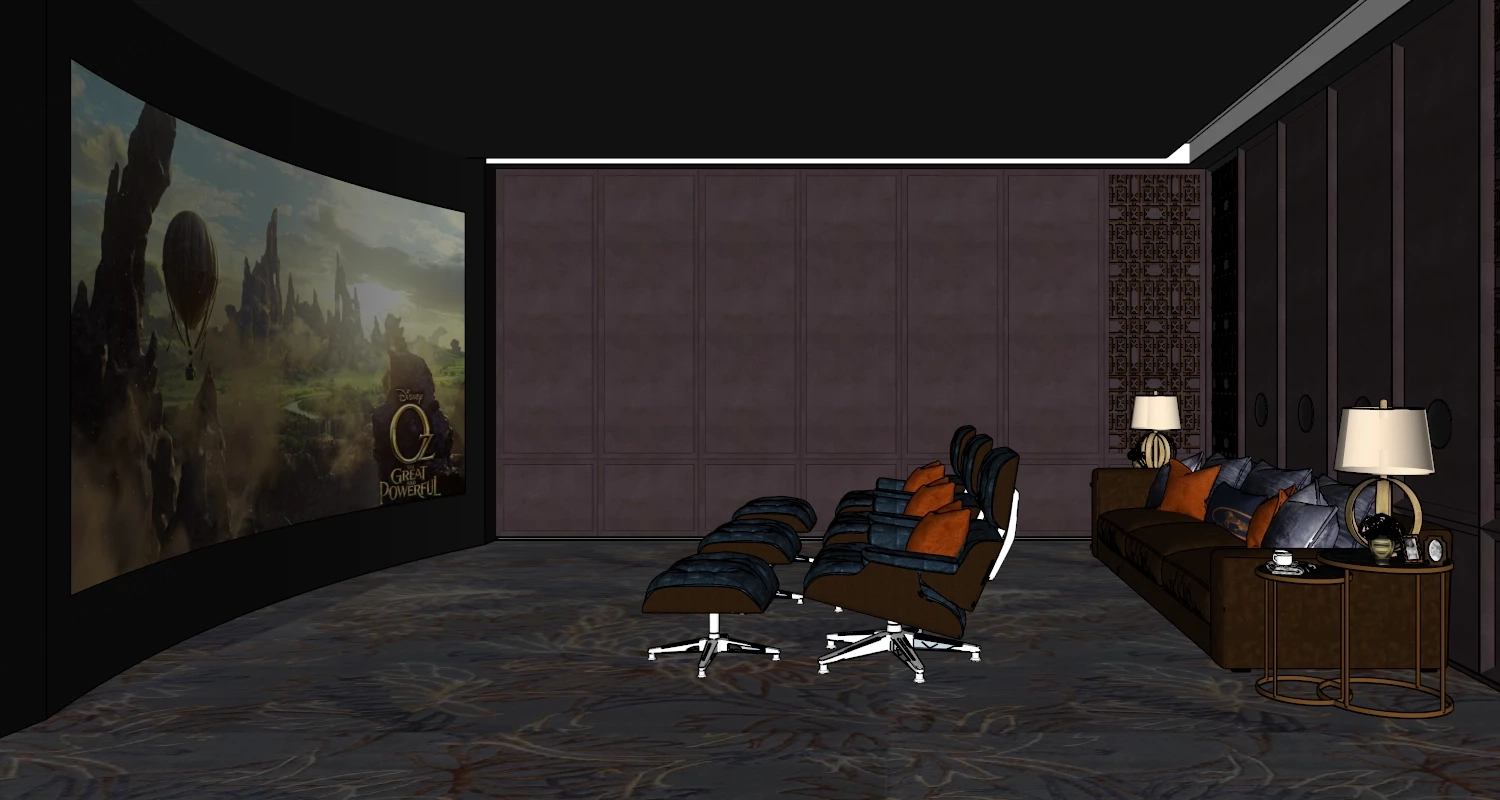 Classic Home Cinema Design sketchup model preview - SketchupBox