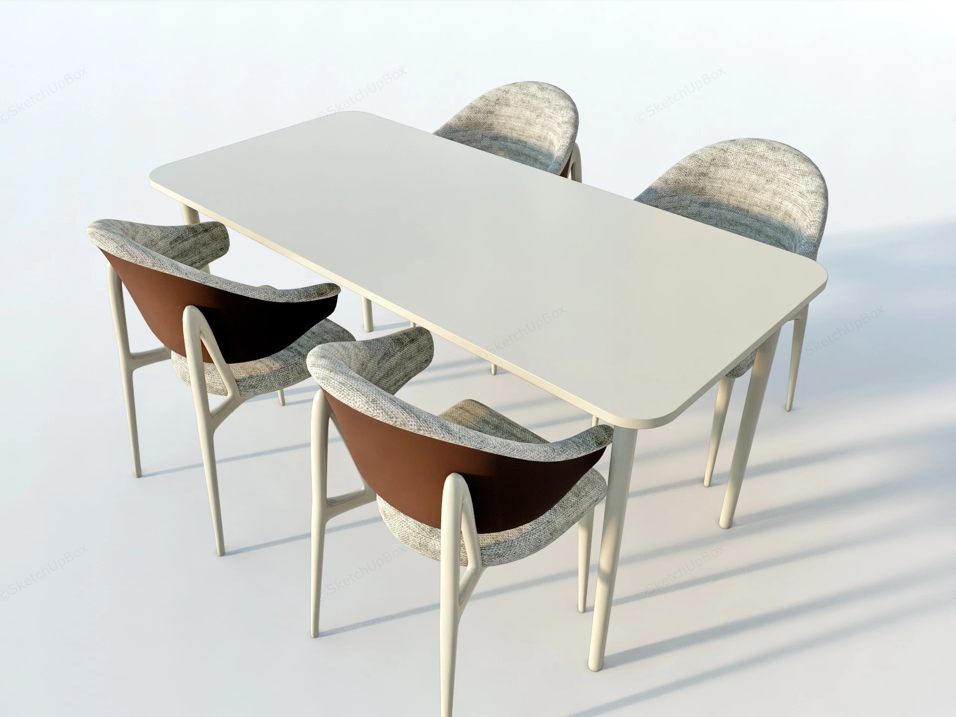 5 Piece Dining Room Set sketchup model preview - SketchupBox