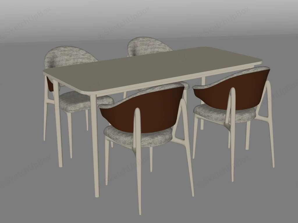 5 Piece Dining Room Set sketchup model preview - SketchupBox