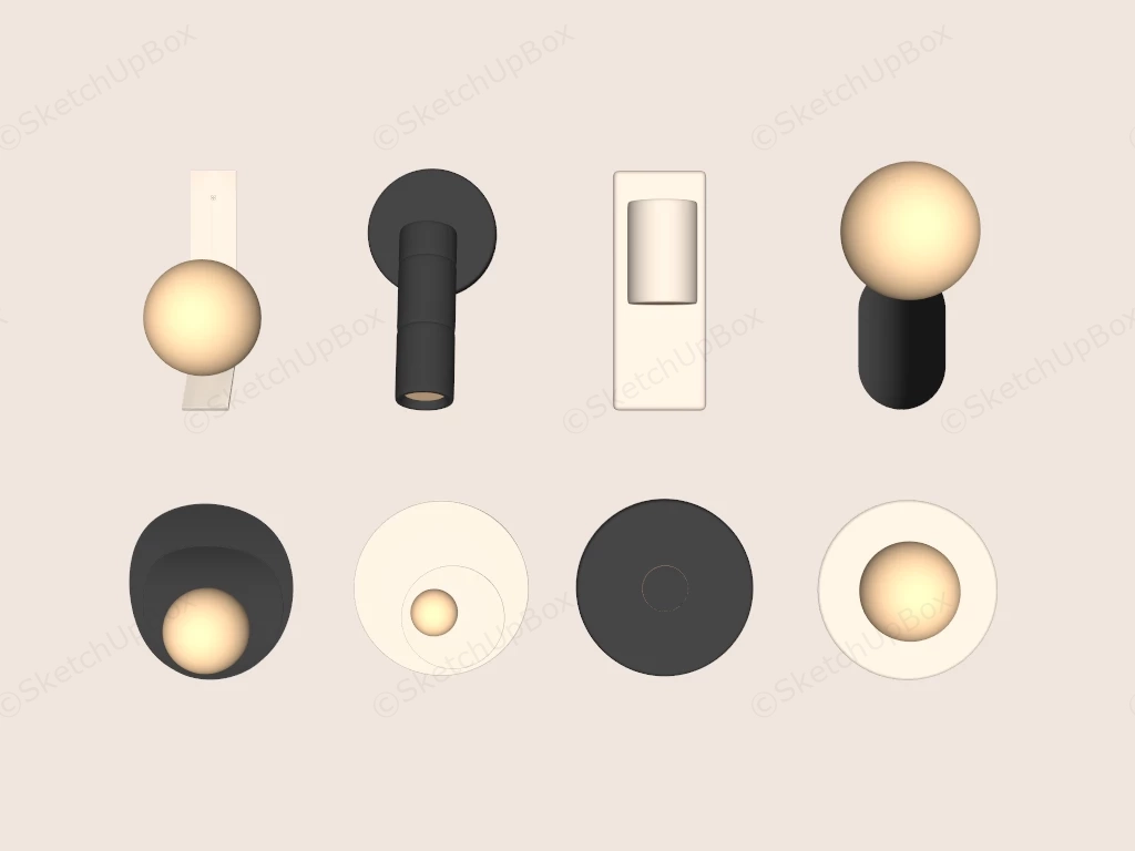 Modern Indoor Wall Sconces sketchup model preview - SketchupBox