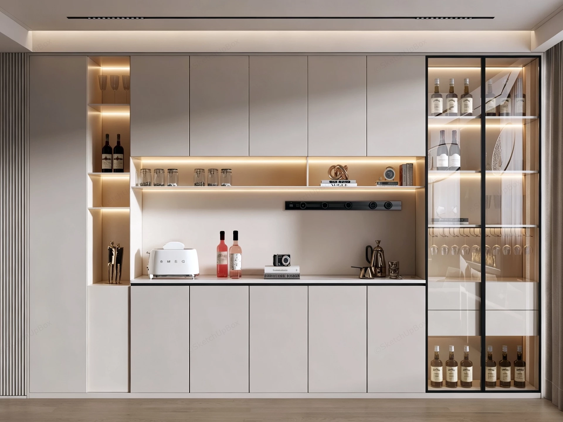 Luxury Bar Cabinet Design sketchup model preview - SketchupBox