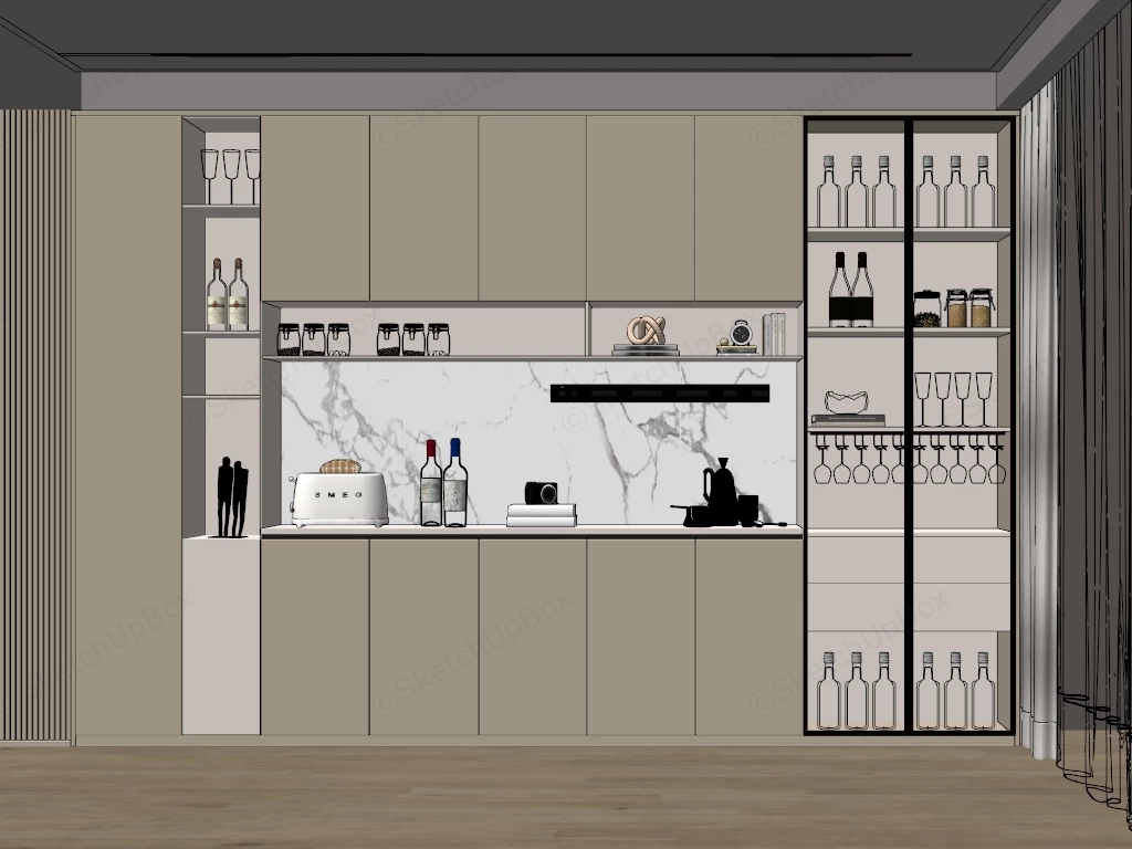 Luxury Bar Cabinet Design sketchup model preview - SketchupBox