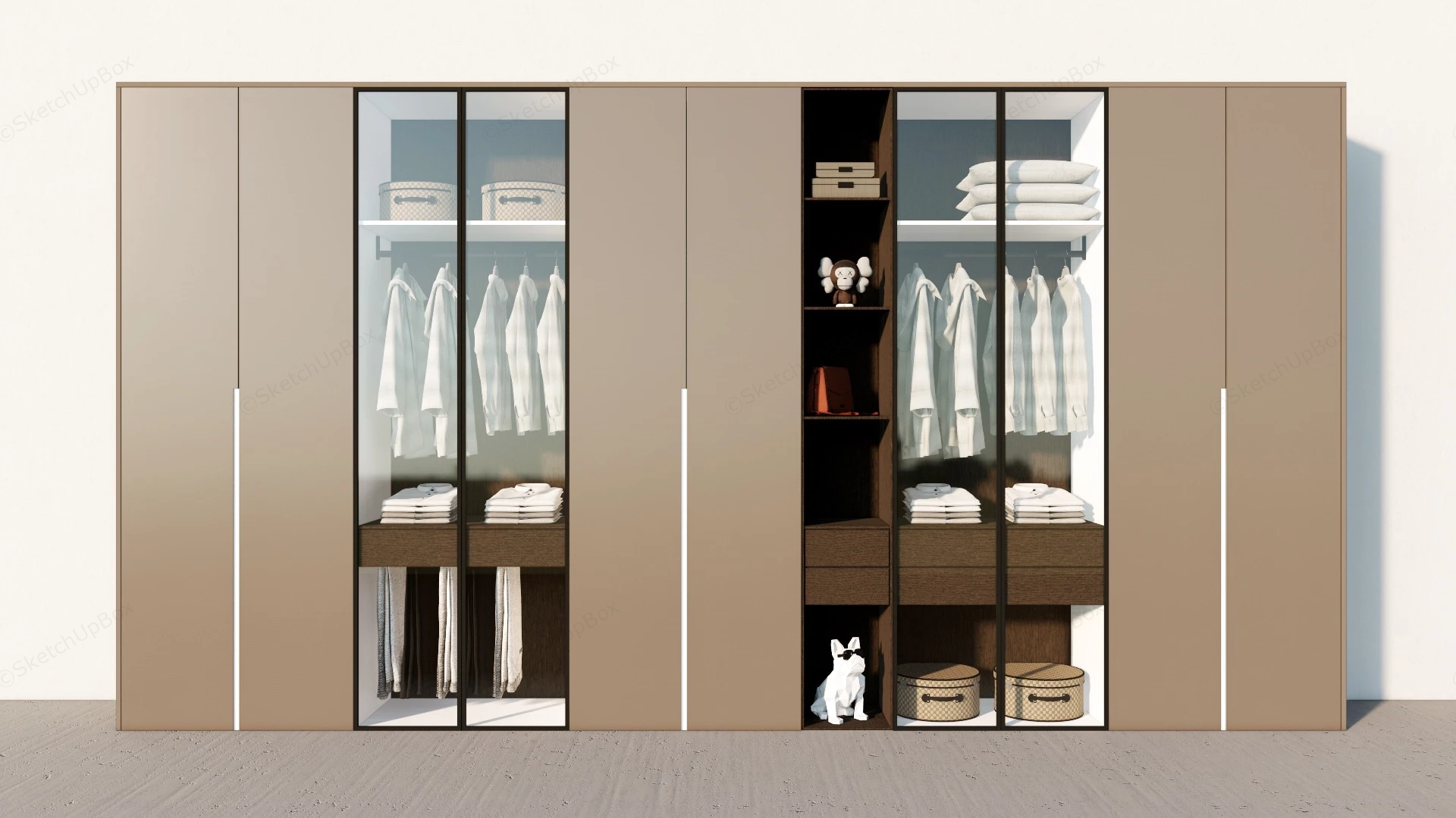 Modern Spacious Wardrobe Design sketchup model preview - SketchupBox