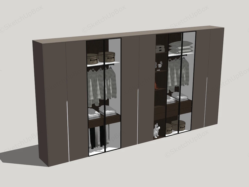 Modern Spacious Wardrobe Design sketchup model preview - SketchupBox