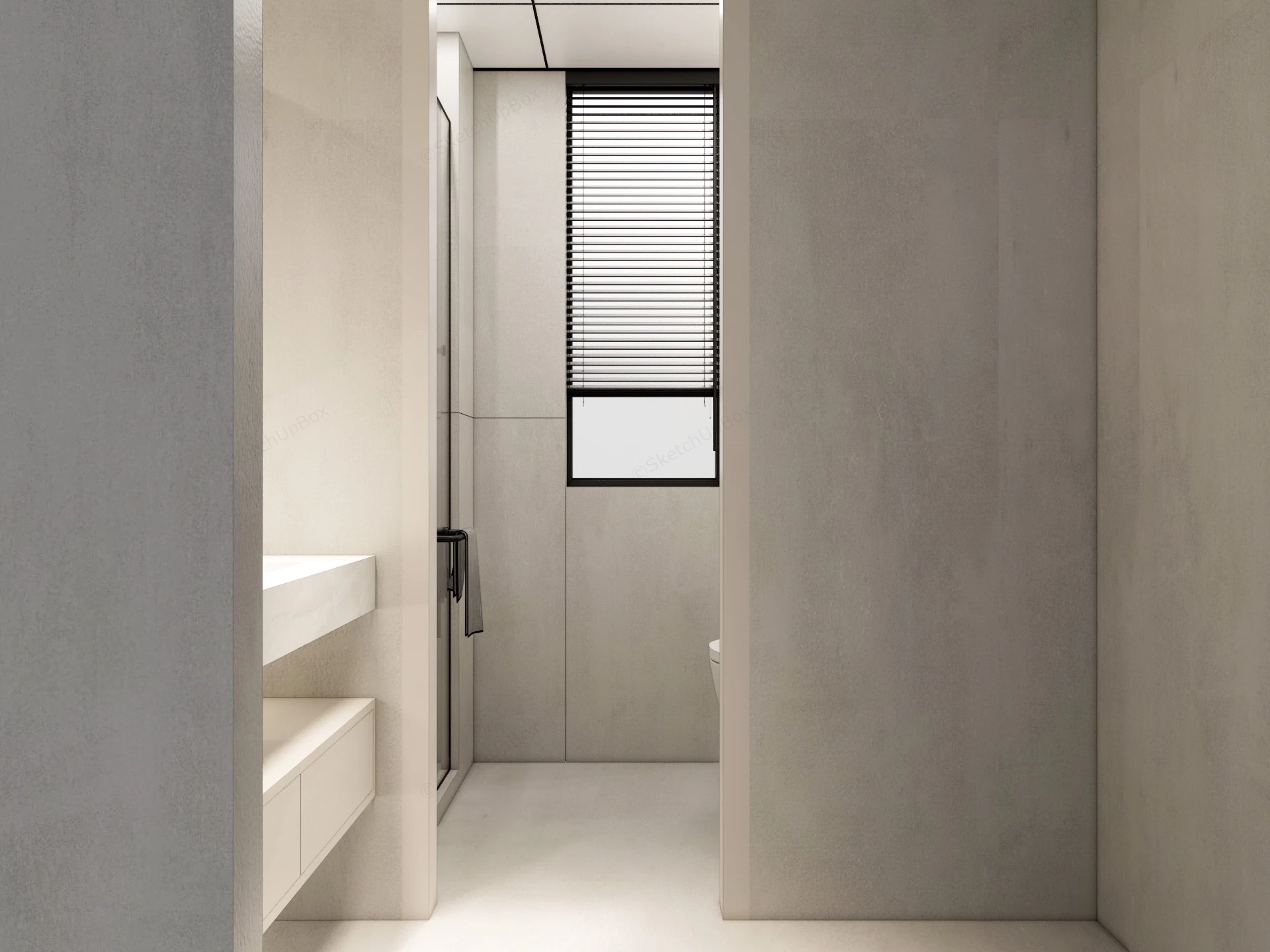 Small Space Bathroom Design sketchup model preview - SketchupBox