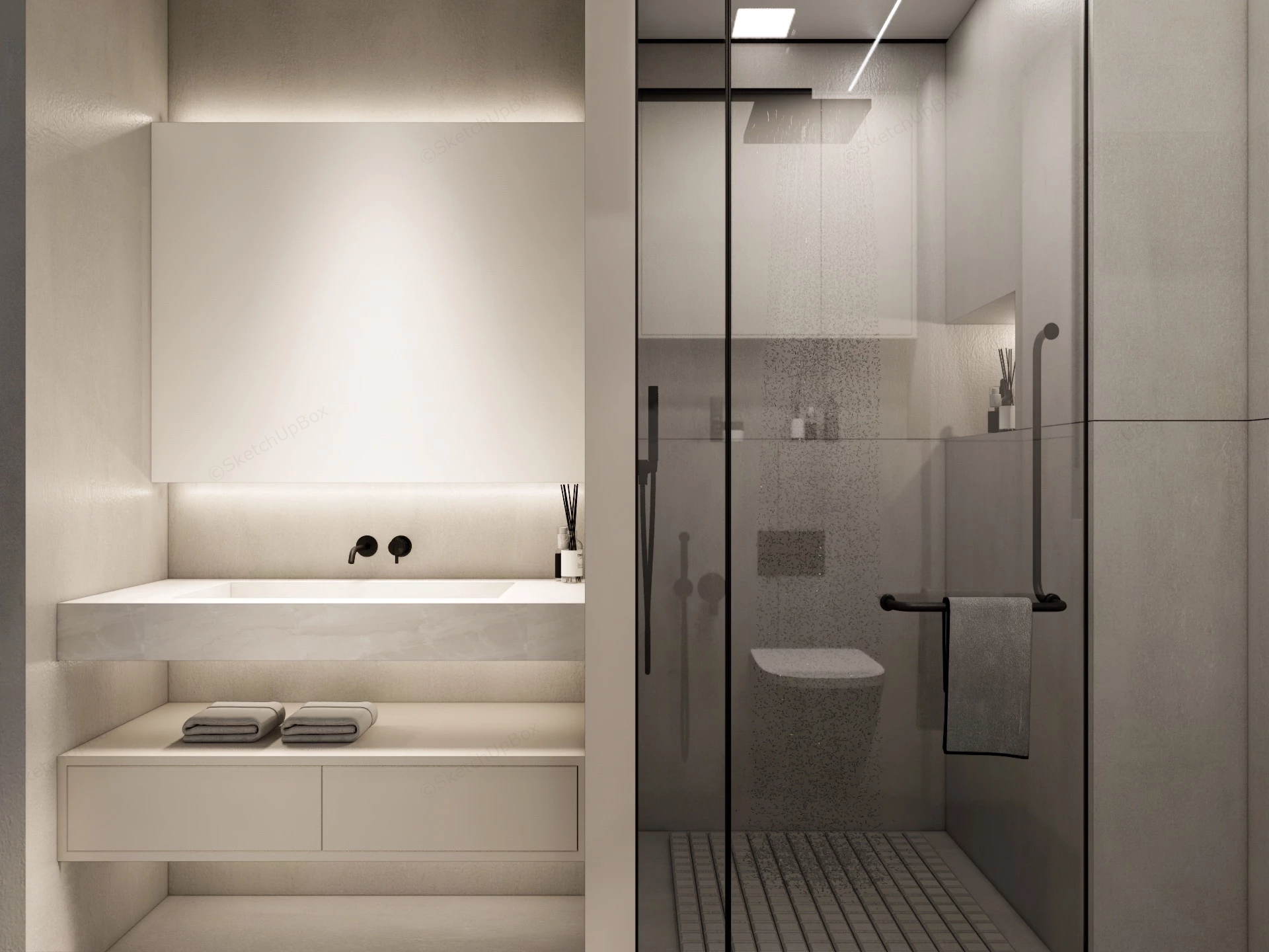 Small Space Bathroom Design sketchup model preview - SketchupBox