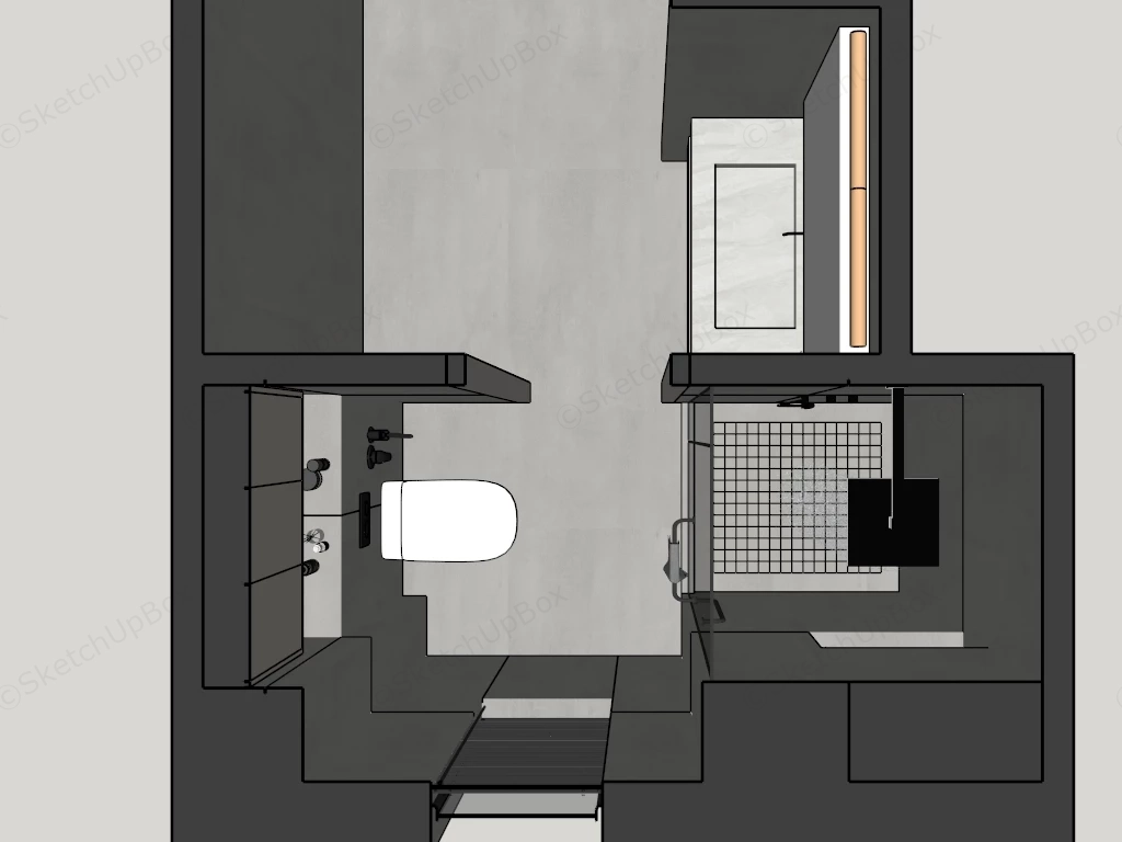 Small Space Bathroom Design sketchup model preview - SketchupBox