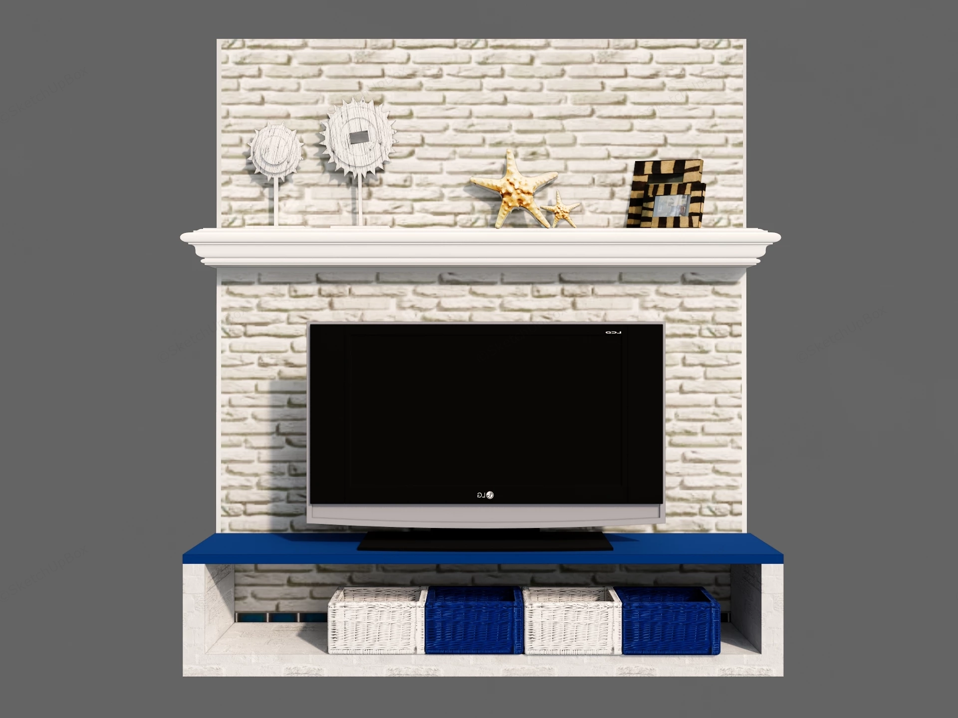 Farmhouse TV Wall Idea sketchup model preview - SketchupBox