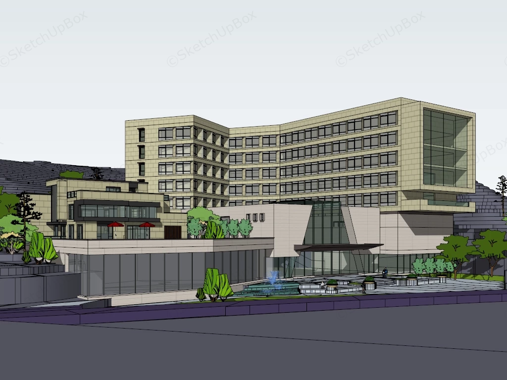 Mountain View Resort sketchup model preview - SketchupBox